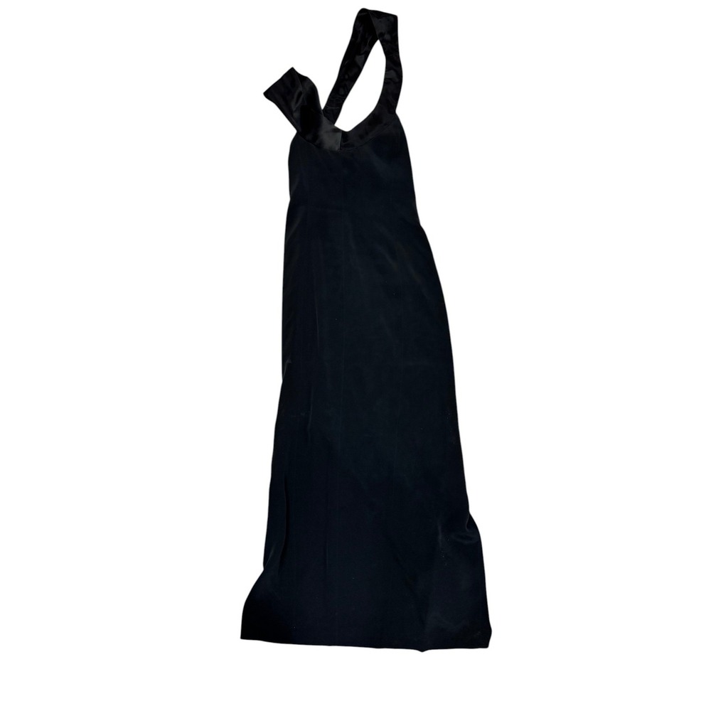 Jones New York Evening Black Velvet Halter Maxi Dress‎ Size 10 Slit Formal Gown